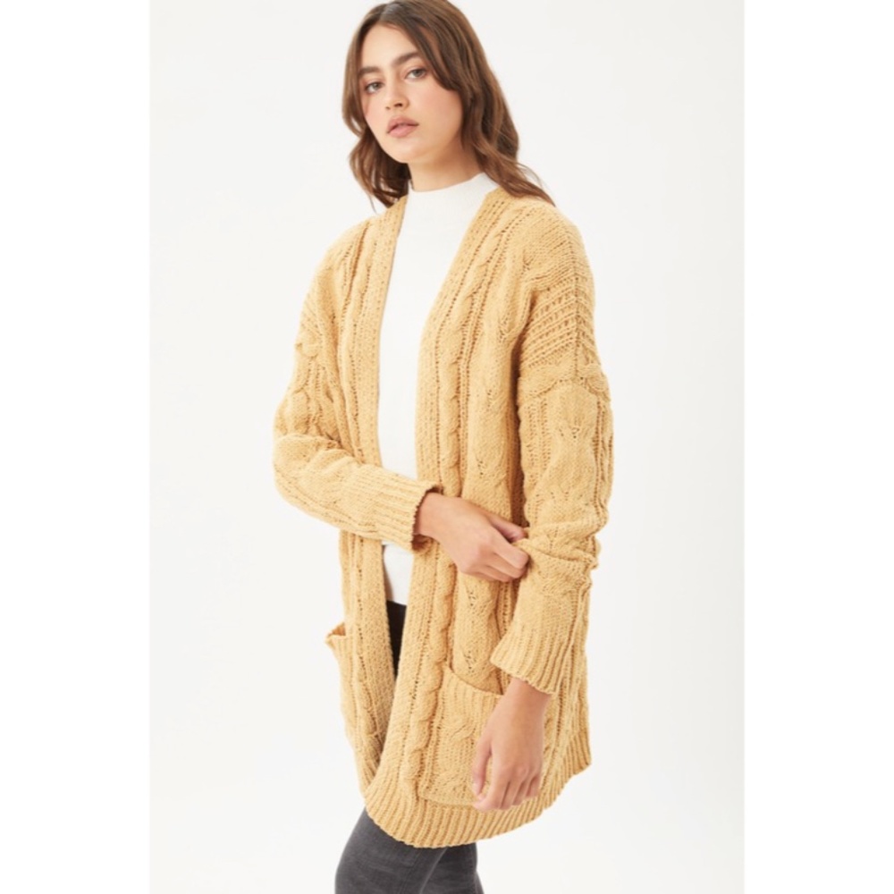 SOLD OUT Honey Chunky Oversized Cable Cardigan Sweater - Picture 3 of 3